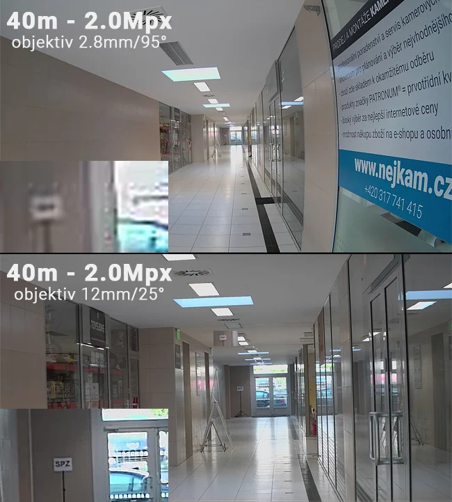 Porovnání objektivů kamery – vliv ohniskové vzdálenosti na záběr a detail