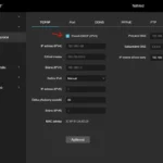 Nastavení DHCP ve webovém rozhraní rekordéru